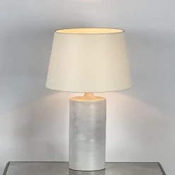 Hot Pamono Large Satin White Rouleau Ceramic Table Lamp by Atelier Cabanel
