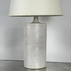 Hot Pamono Large Satin White Rouleau Ceramic Table Lamp by Atelier Cabanel