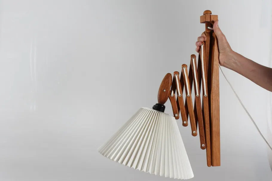 New Pamono Large Sax Wall Lamp in Oak from Le Klint, 1960s