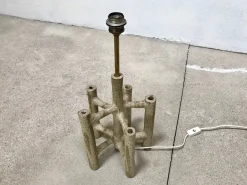 Best Pamono Large Sculptural Ceramic Table Lamp with Batik Shade, 1960s