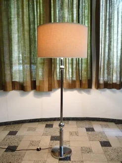 Best Pamono Large Sculptural Floor Lamp in Chromed Steel with Ball-Shaped Details, West-Germany, 1960s