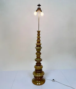 Pamono Large Sculptural Glazed Ceramic Floor Lamp from Kaiser-Leuchten, 1960s