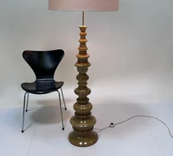 Pamono Large Sculptural Glazed Ceramic Floor Lamp from Kaiser-Leuchten, 1960s