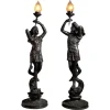 Discount Pamono Large Sculptural Male and Female Lamps in Bronze, 1920s, Set of 2