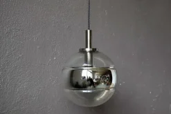 Sale Pamono Large Silver Glass Ball Pendant from Peill & Putzler