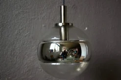 Sale Pamono Large Silver Glass Ball Pendant from Peill & Putzler