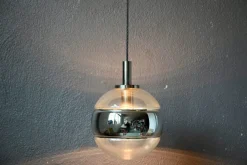 Sale Pamono Large Silver Glass Ball Pendant from Peill & Putzler