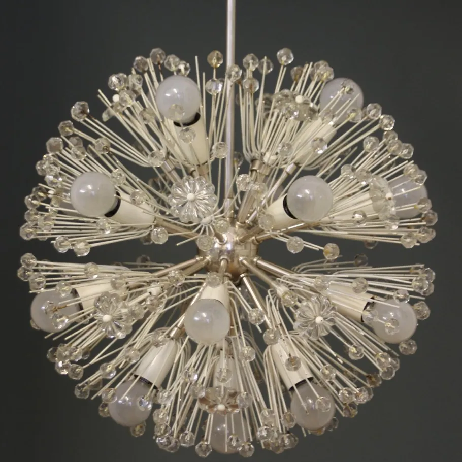 Sale Pamono Large Silvered Snowball Ceiling Lamp attributed to Emil Stejnar for Rupert Nikoll, 1950s