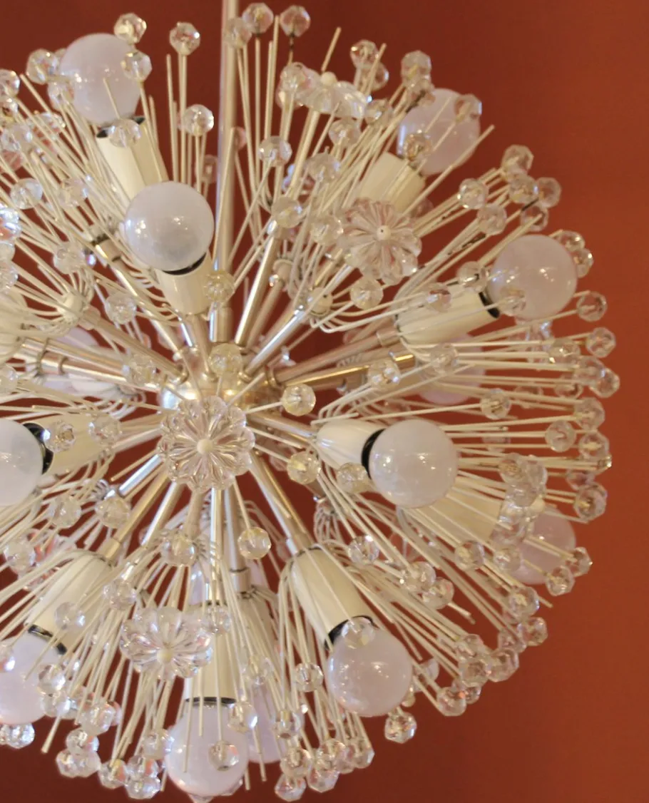 Sale Pamono Large Silvered Snowball Ceiling Lamp attributed to Emil Stejnar for Rupert Nikoll, 1950s
