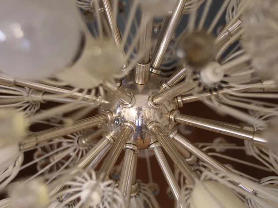 Sale Pamono Large Silvered Snowball Ceiling Lamp attributed to Emil Stejnar for Rupert Nikoll, 1950s