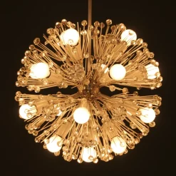 Sale Pamono Large Silvered Snowball Ceiling Lamp attributed to Emil Stejnar for Rupert Nikoll, 1950s