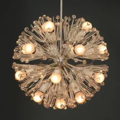 Sale Pamono Large Silvered Snowball Ceiling Lamp attributed to Emil Stejnar for Rupert Nikoll, 1950s