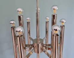 Clearance Pamono Large Space Age Chandelier in Chromed Metal attributed to Gaetano Sciolari for Boulanger, 1970s