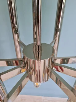 Clearance Pamono Large Space Age Chandelier in Chromed Metal attributed to Gaetano Sciolari for Boulanger, 1970s