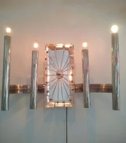 Clearance Pamono Large Space Age Flower Power Wall Lights attributed to Gaetano Sciolari, 1969, Set of 2