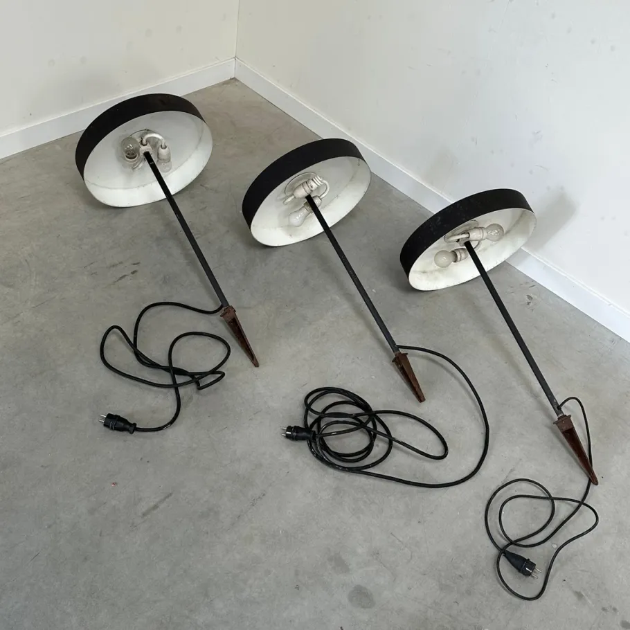 Online Pamono Large Space Age Garden Lamps by Louis Kalff for Louis Poulsen, 1960s, Set of 3