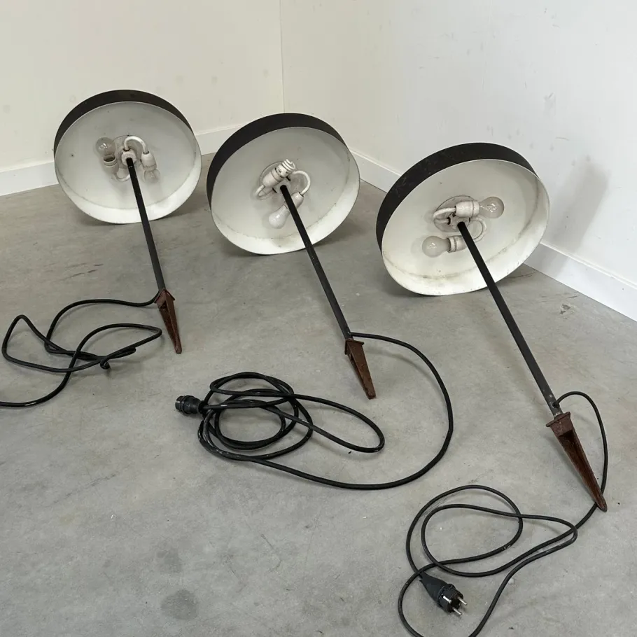 Online Pamono Large Space Age Garden Lamps by Louis Kalff for Louis Poulsen, 1960s, Set of 3
