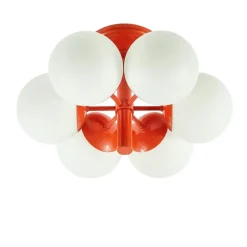 Clearance Pamono Large Space Age Sputnik Ceiling Light in Opal Glass from Kaiser Leuchten, 1960s