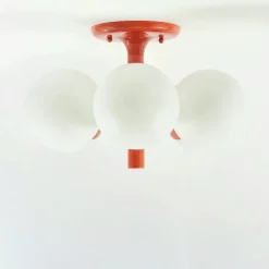 Clearance Pamono Large Space Age Sputnik Ceiling Light in Opal Glass from Kaiser Leuchten, 1960s