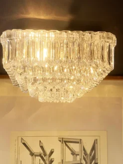 Hot Pamono Large Square Crystal Cluster Cascade Wall or Ceiling Lamp by Helena Tynell for Glashütte Limburg, Germany, 1960s