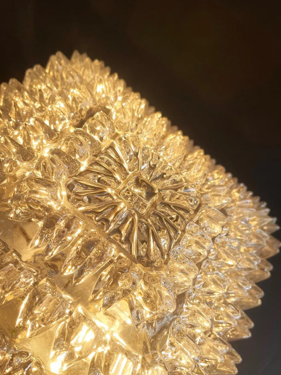Hot Pamono Large Square Crystal Cluster Cascade Wall or Ceiling Lamp by Helena Tynell for Glashütte Limburg, Germany, 1960s
