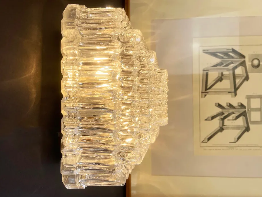 Hot Pamono Large Square Crystal Cluster Cascade Wall or Ceiling Lamp by Helena Tynell for Glashütte Limburg, Germany, 1960s