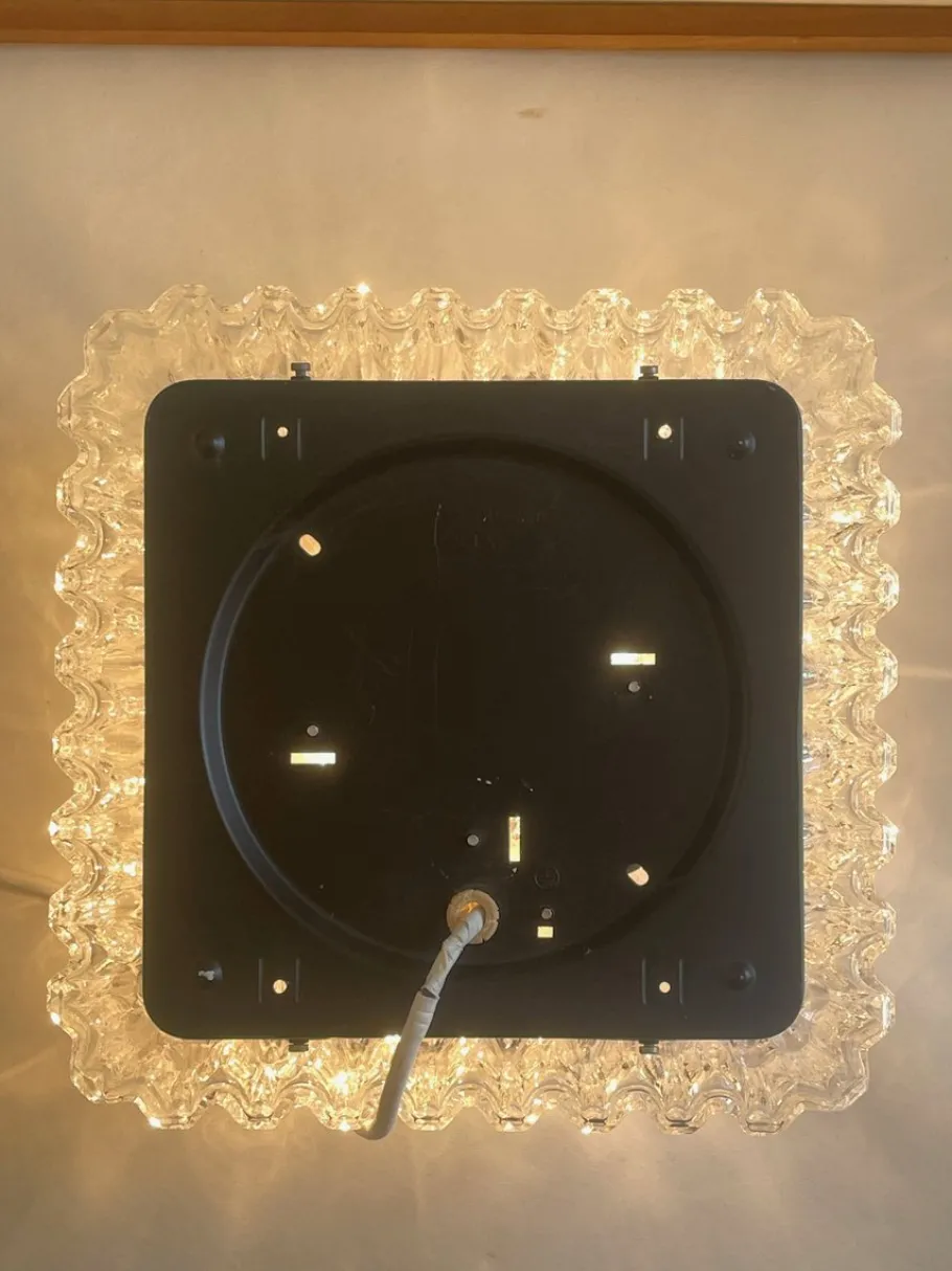 Hot Pamono Large Square Crystal Cluster Cascade Wall or Ceiling Lamp by Helena Tynell for Glashütte Limburg, Germany, 1960s