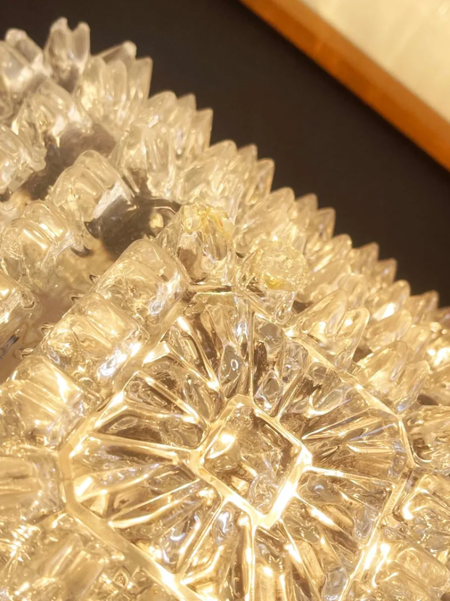 Hot Pamono Large Square Crystal Cluster Cascade Wall or Ceiling Lamp by Helena Tynell for Glashütte Limburg, Germany, 1960s