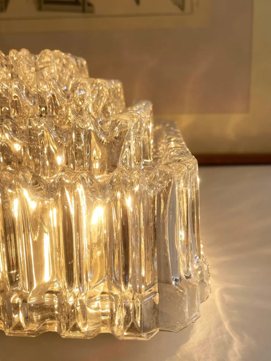 Hot Pamono Large Square Crystal Cluster Cascade Wall or Ceiling Lamp by Helena Tynell for Glashütte Limburg, Germany, 1960s