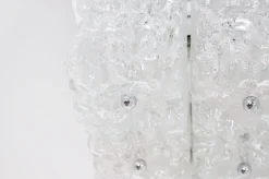 Sale Pamono Large Square Ice Glass Ceiling Light, 1970s