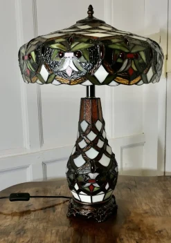 Hot Pamono Large Stained Glass Table Lamp, 1960s