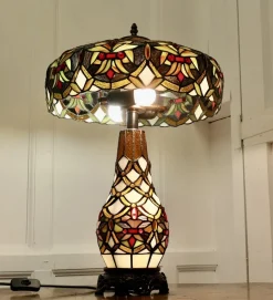 Hot Pamono Large Stained Glass Table Lamp, 1960s