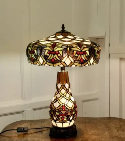 Hot Pamono Large Stained Glass Table Lamp, 1960s