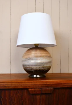 Pamono Large Swedish Ceramic Table Lamp from Upsala Ekeby, Late 1930s