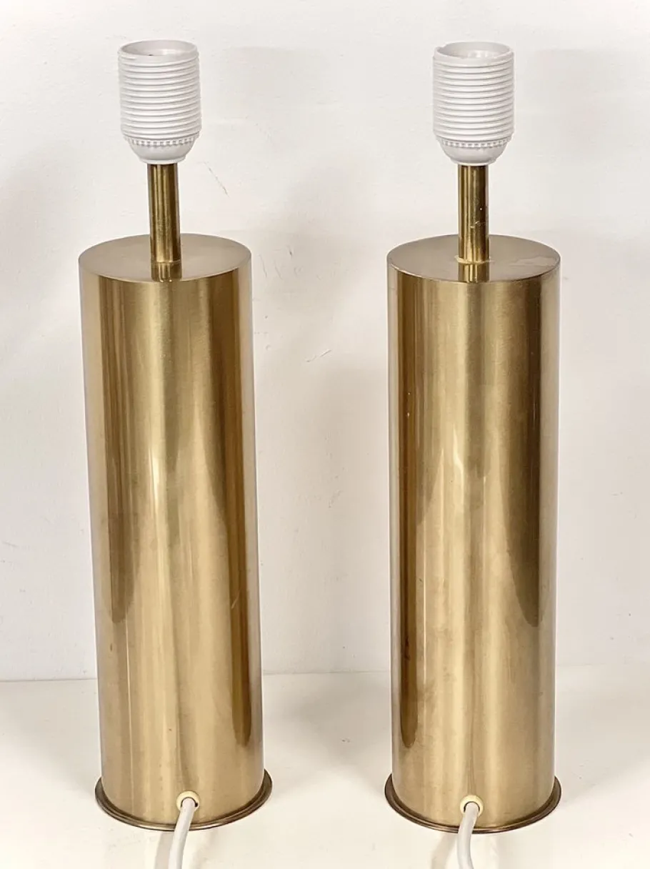 Best Pamono Large Swedish Modern Brass Table Lamps, 1950s-1960s, Set of 2