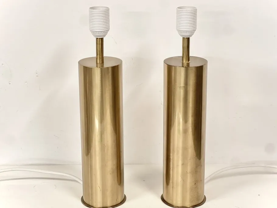 Best Pamono Large Swedish Modern Brass Table Lamps, 1950s-1960s, Set of 2