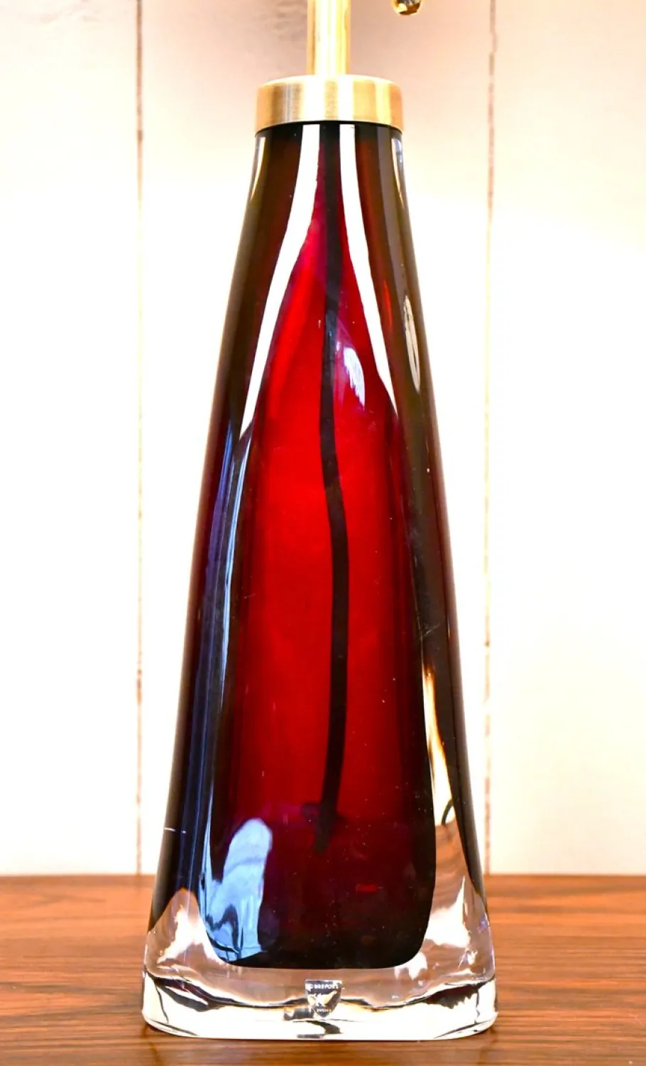 Sale Pamono Large Swedish Ruby Red Art Glass Table Lamps by Carl Fagerlund for Orrefors, 1950s, Set of 2