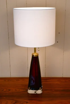 Sale Pamono Large Swedish Ruby Red Art Glass Table Lamps by Carl Fagerlund for Orrefors, 1950s, Set of 2
