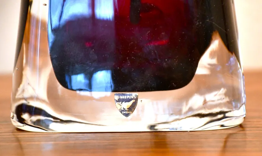 Sale Pamono Large Swedish Ruby Red Art Glass Table Lamps by Carl Fagerlund for Orrefors, 1950s, Set of 2