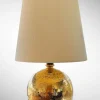 Pamono Large Table Lamp in Glazed Gold Ceramic by Aldo Londi for Bitossi, Italy