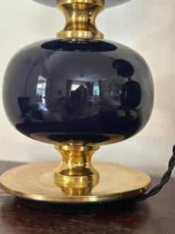 New Pamono Large Table Lamps in Blue Glass by Stilarmatur, 1960s, Set of 2