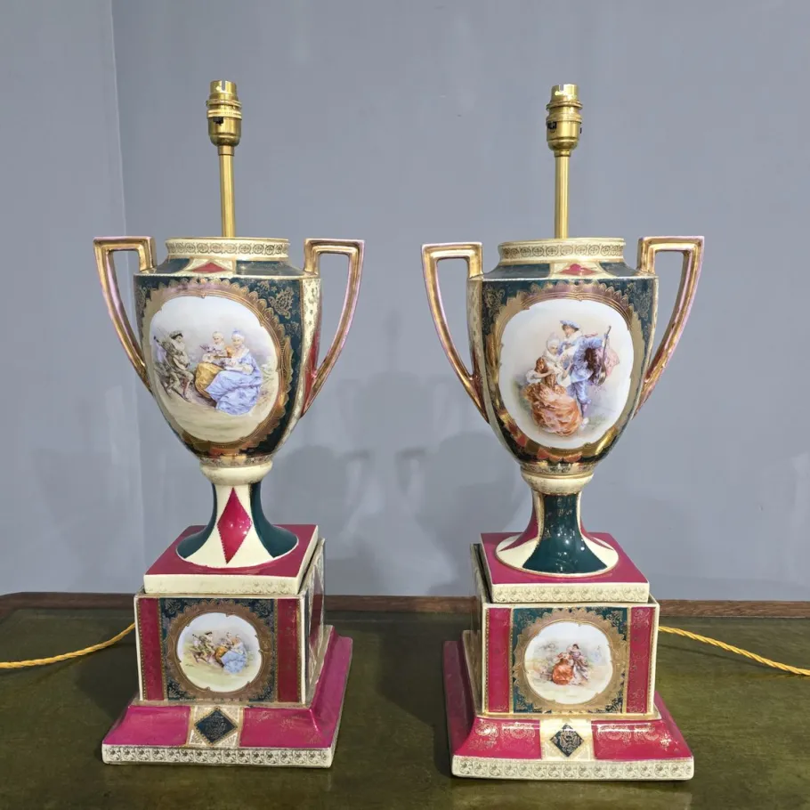 Sale Pamono Large Table Lamps, Vienna, Austria, 1880, Set of 2