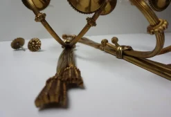 Sale Pamono Large 19th Century French Gilt Bronze Knot, Tassel & Ribbon Wall Lights Sconces, Set of 2