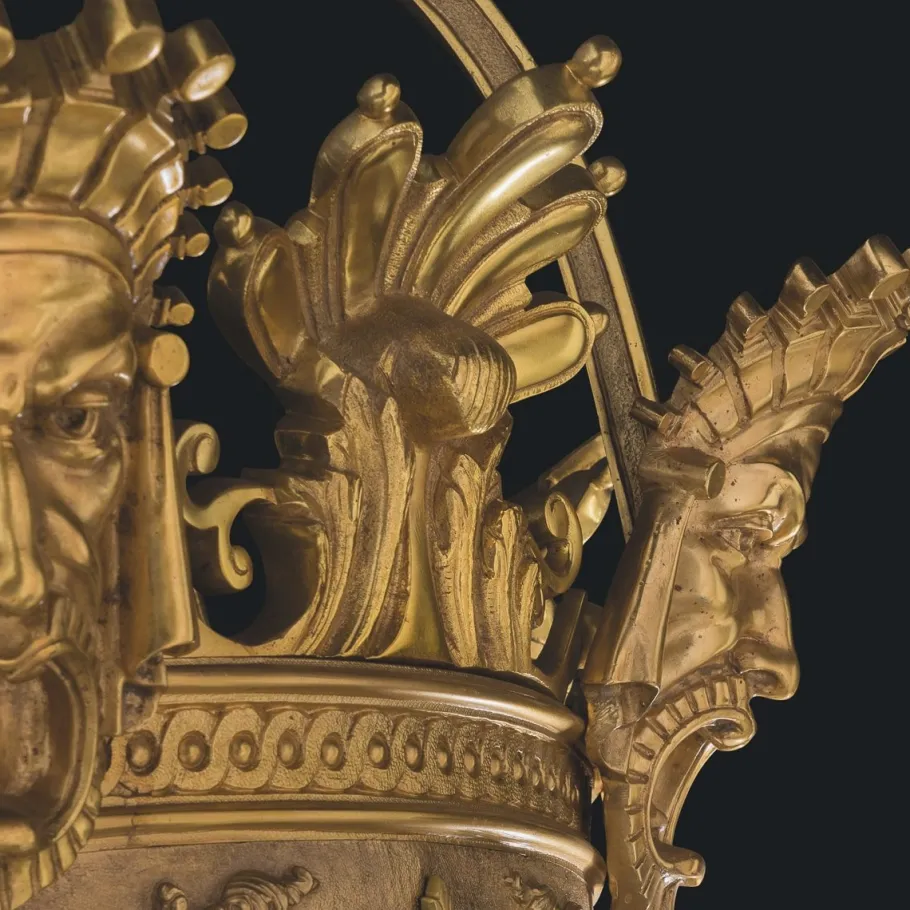 New Pamono Large 20th Century French Gilt Bronze & Crystal Lanterns, 1890s, Set of 2