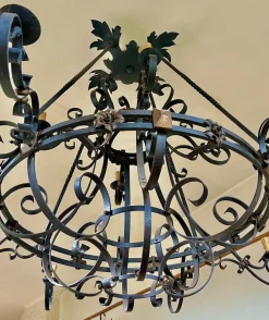 Clearance Pamono Large 19th Century French Wrought Iron Twelve-Light Chandelier