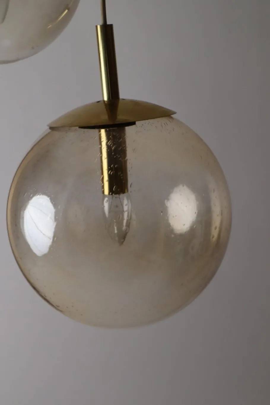 Hot Pamono Large Three Cascade Glass Balls Hanging Lamp from Glashütte Limburg