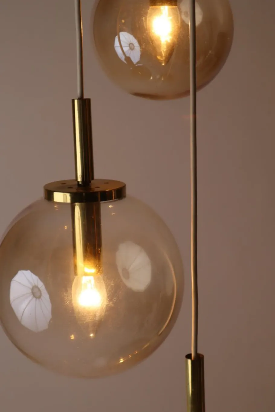 Hot Pamono Large Three Cascade Glass Balls Hanging Lamp from Glashütte Limburg