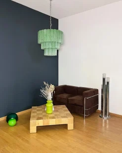 Discount Pamono Large Three-Tier Murano 52 Green Alabaster Glass Tubes Chandelier, 1990