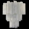 Clearance Pamono Large Three-Tier Murano Glass Tube Chandelier with White Albaster, 1990s