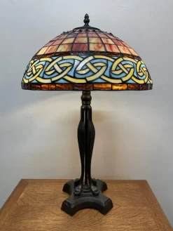 Pamono Large Tiffany Style Table Lamp with Celtic Shade
